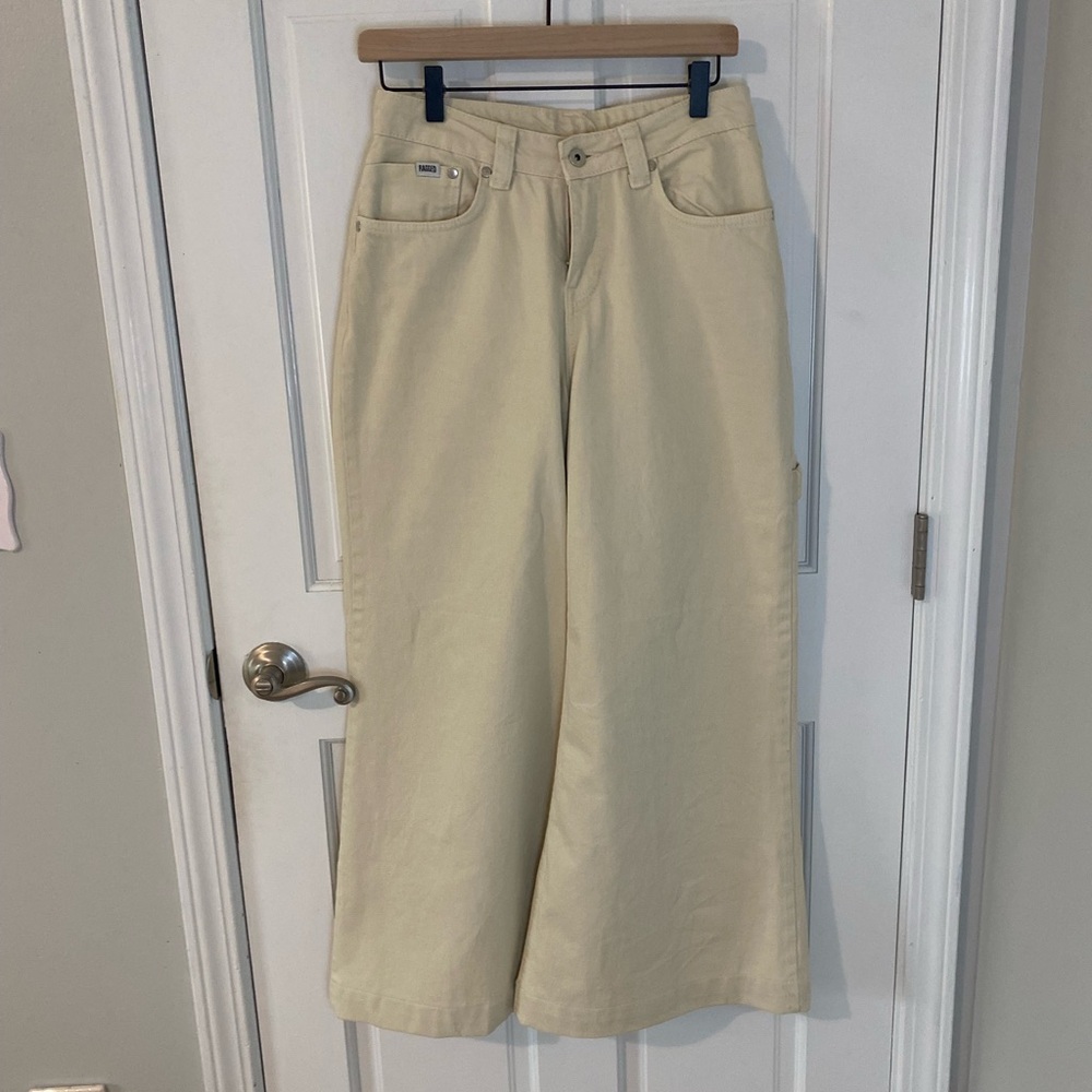 The Ragged Priest Wide Leg Khaki Cargo Jeans “The Ragged Priest Stone Sweeper”